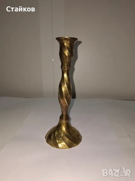 Антика месингов свещник, снимка 1