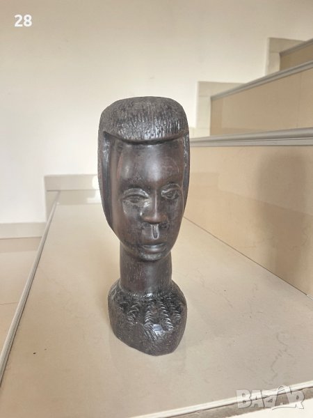 Глава абанос стара статуетка дървена, снимка 1