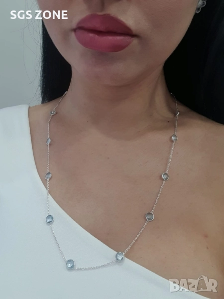 сребърни колиета с топаз, снимка 1