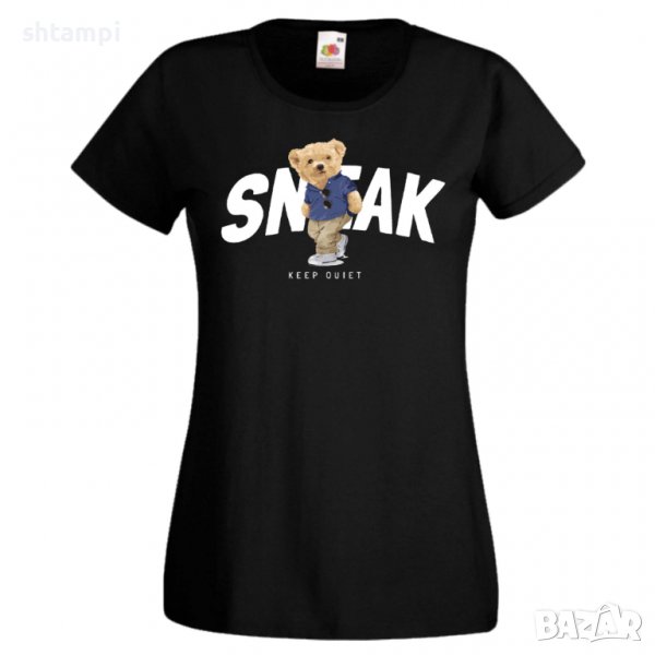 Дамска тениска  bear SNEAK Keep Quiet, Мече,Меченце,Животно, Играчка,Изненада,Подарък,Повод,, снимка 1