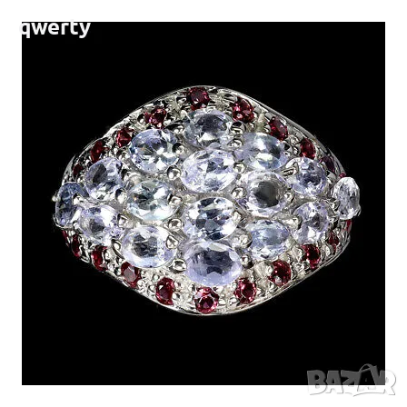 Сребърен пръстен с танзанити, снимка 1