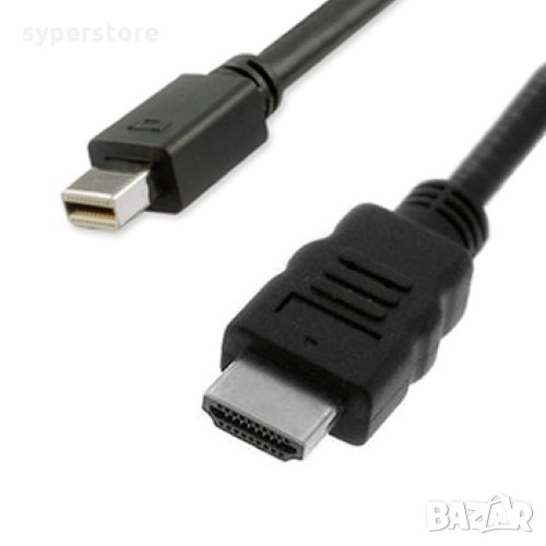 Кабел Mini DisplayPort - HDMI 1м, Черен Digital One SP01257 Mini DP M към HDMI M, снимка 1