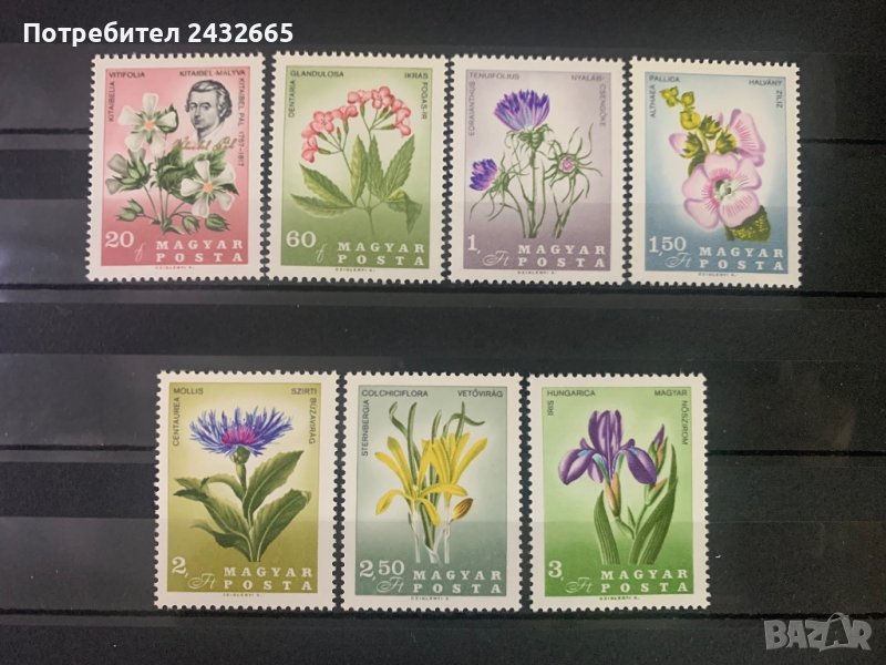 994. Унгария 1967 ~ “ Флора. Цветя. 150 г. от смъртта на Паул Китайбел “, **,MNH, снимка 1