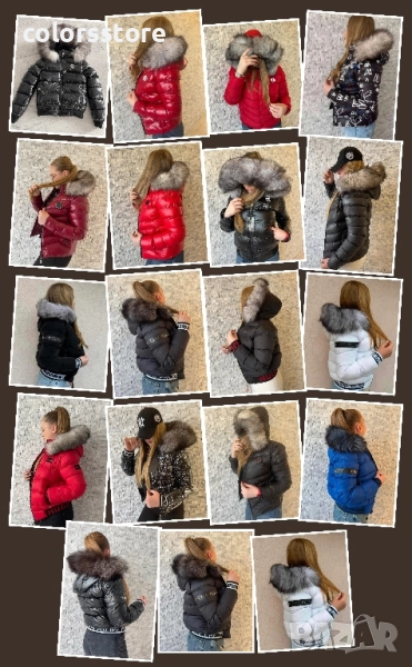 Дамски къси зимни якета с естествен косъм , снимка 1