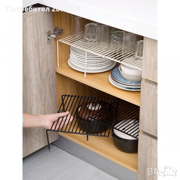 2871 Органайзер рафт за кухненски шкаф, метален, 31 х 26 х 13 см., снимка 1