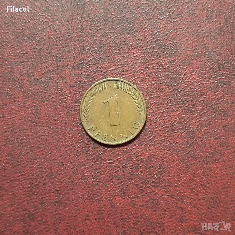 Германия 1 пфениг 1950 година МД 'J' - Хамбур, снимка 1