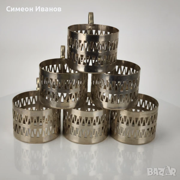 Стар комплект от 6 подстакани сервиз България #6149, снимка 1