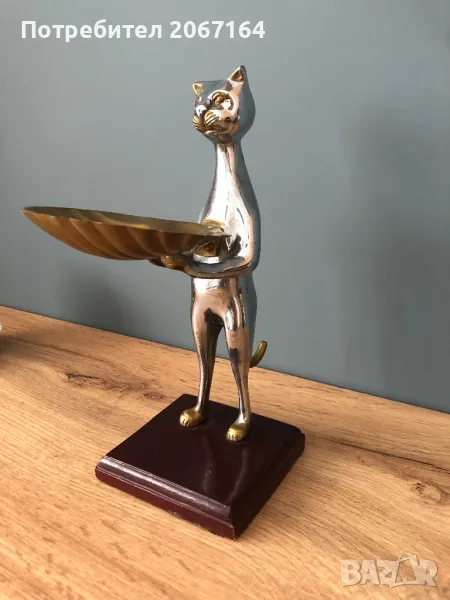 Стара хромирана бронзова фигура, снимка 1