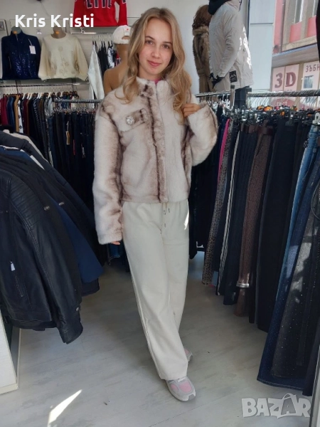 Пухкаво яке - бяло, снимка 1