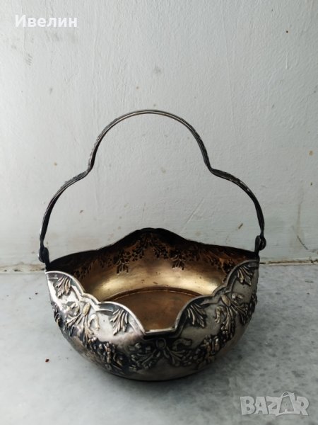 посребрена метална купа арт деко, снимка 1