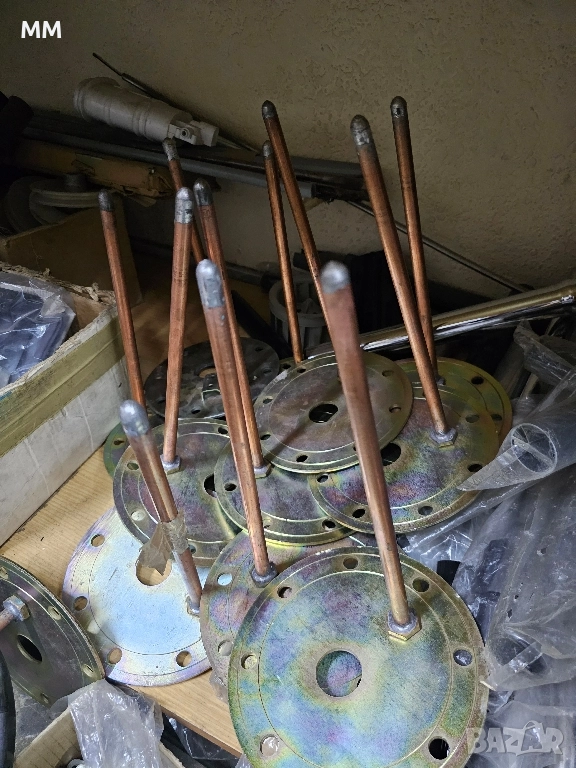 Фланец за бойлер - φ180mm, поцинкован, с медна тръба , снимка 1