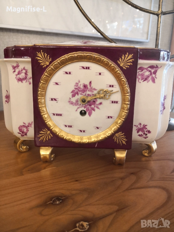 Каминен порцеланов часовник , снимка 1