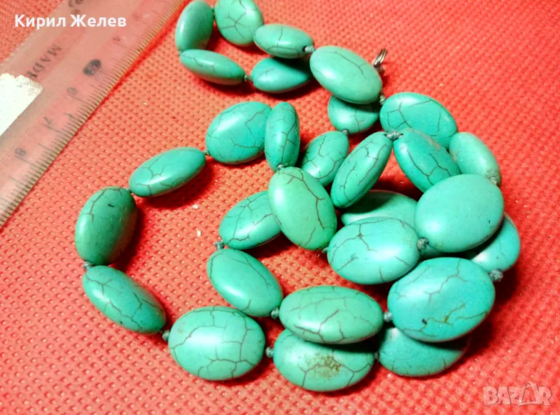 ШАРМАТЕН ТЮРКОАЗЕН РЕТРО АР ДЕКО СТИЛ ГЕРДАН КОЛИЕ 47274, снимка 1