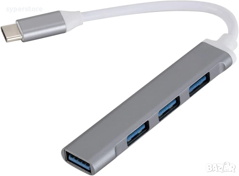 USB Хъб Type C към USB3.0 - 4 изхода Digital One SP01077, c-809, usb hub, юесби разклонител, usb3.0, снимка 1