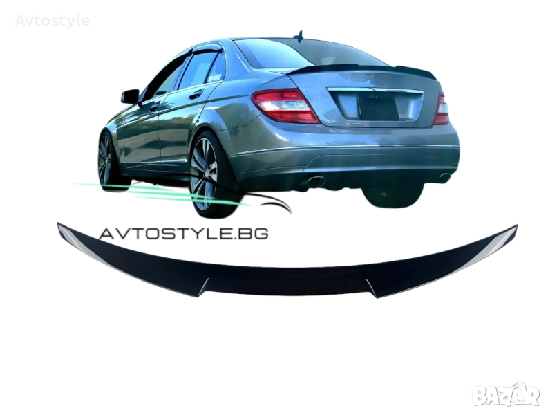 Спойлер за задно стъкло ,  Mercedes W204 2007-2014г, Черен Лак, снимка 1