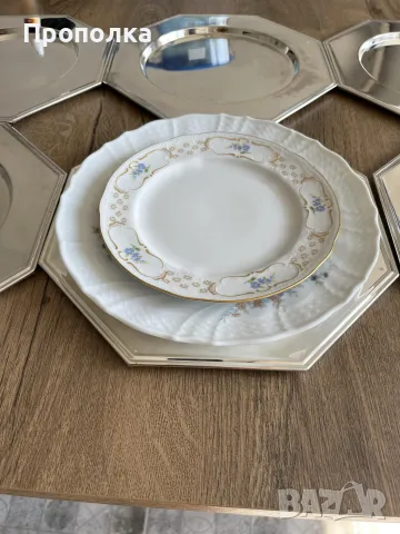 Стилни, посребрени, метални, подложни чинии/ плата 30см, снимка 10 - Чинии - 47331016