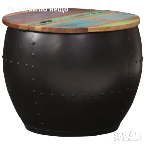 Маса за кафе, 53x43 см, регенерирано дърво масив, снимка 5 - Маси - 48482120