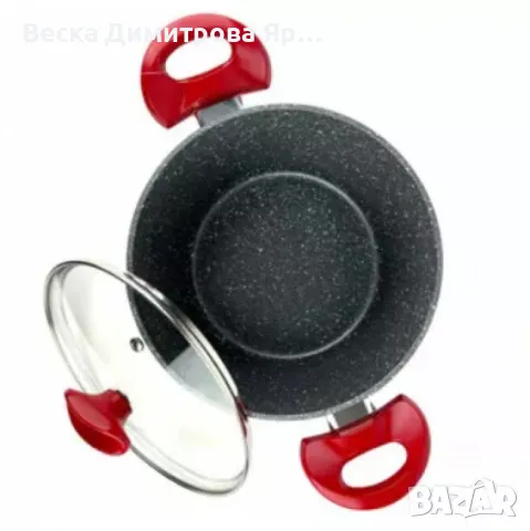 Тенджера Voltz OV54418A24D, 3.4л./9.5л., Дълбока, Мраморно покритие, Индукция, Червен, снимка 5 - Съдове за готвене - 47896554