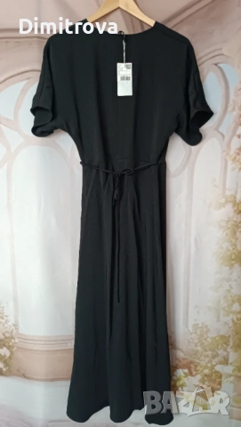 Ефектна рокля Mango с прехлупване и колан, снимка 2 - Рокли - 53223390