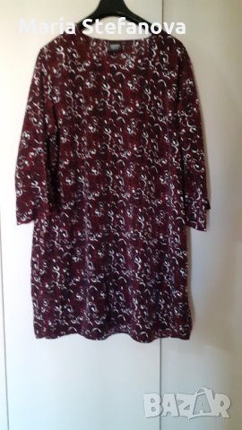 Голяма рокля е тъмно червено с шарки, снимка 2 - Рокли - 29746231