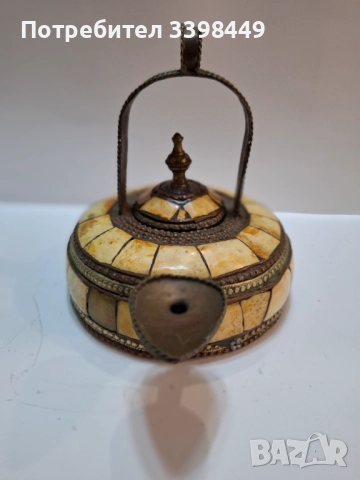 Марокански декоративен чайник от средата на века с, снимка 3 - Антикварни и старинни предмети - 52674258