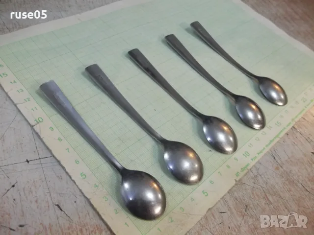 Лот от 5 бр. лъжици за чай от завод "П. Денев - Габрово", снимка 5 - Прибори за хранене, готвене и сервиране - 48089502
