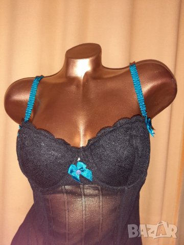  hunkemoller  L черна нощница / корсет , снимка 2 - Корсети, бюстиета, топове - 29435407