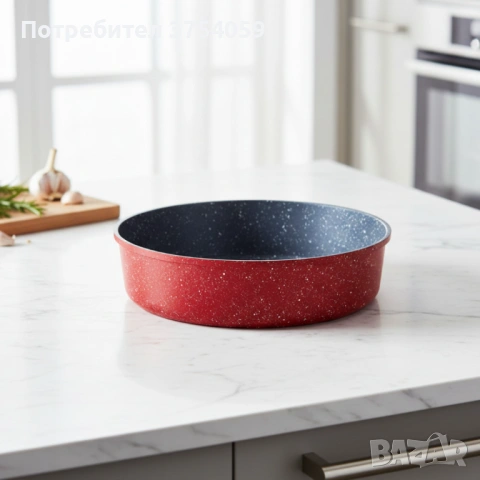 Кръгла тава за печене Oliver Voltz OV54322B28/30/32 см – керамично-мраморно покритие, снимка 5 - Съдове за готвене - 53076299