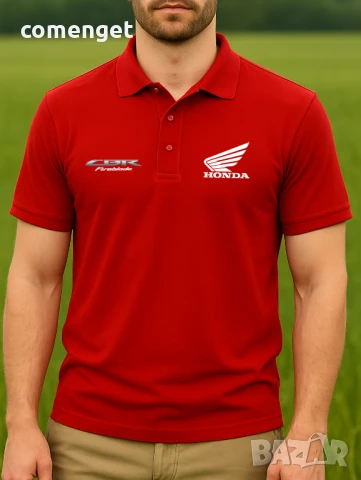 Мъжки поло тениски ХОНДА / HONDA CBR RACING, тип лакоста - 6 цвята!