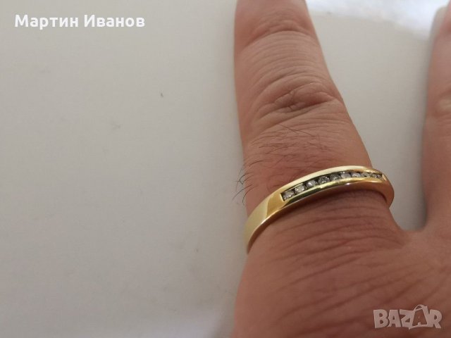 Златен пръстен с диаманти 9 карата , снимка 10 - Пръстени - 30077798