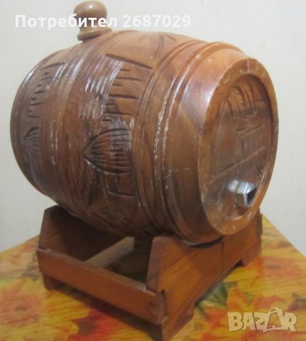 старо дървено буре бъкел със стойка - буренце бъчва бъчвичка, снимка 3 - Други - 31611141