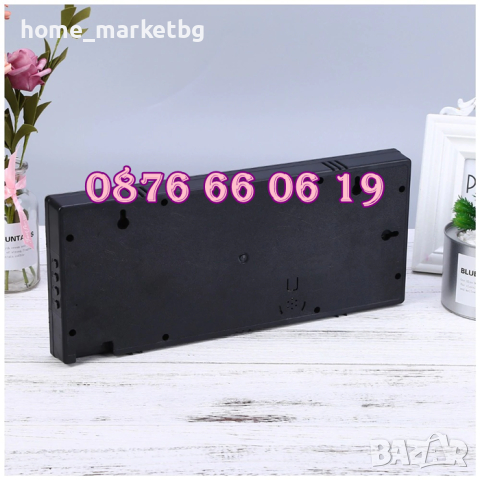 LED стенен електронен часовник 36 см, календар/термометър, снимка 4 - Стенни часовници - 44756669