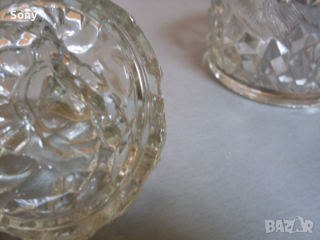 Стара стъклена захарница и кана., снимка 16 - Антикварни и старинни предмети - 52668816