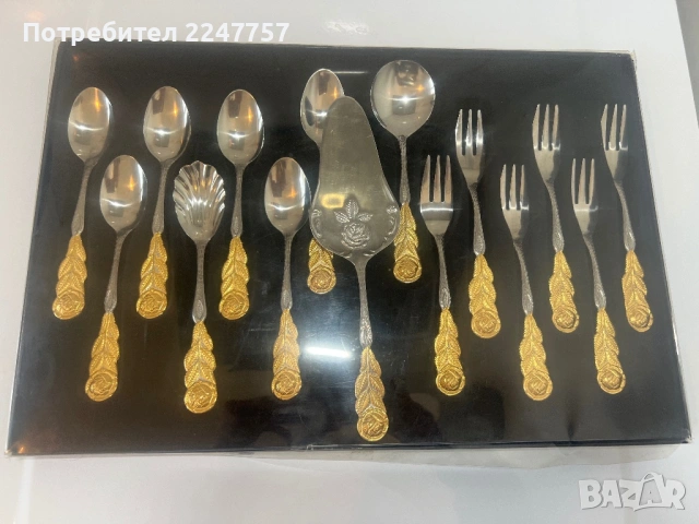 Нов позлатен комплект за хранене 22/23 К злато