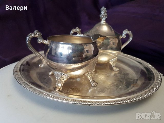 Сервиз за Захар и Мляко 100% Посребрен Антика , снимка 5 - Антикварни и старинни предмети - 40747625