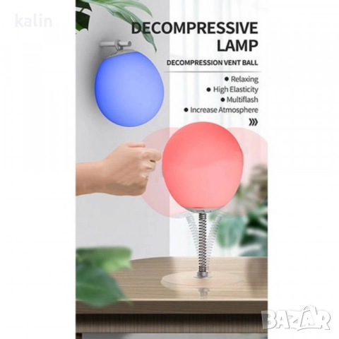 RGB LED лампа топка на пружина с дистанционно управление – стилна светлина и цветна магия, снимка 2 - Лед осветление - 51647475