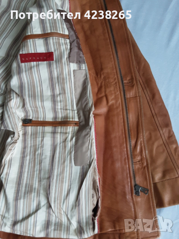 кожено яке"Kapraun"естествена кожа, светло кафяво, размер 56, снимка 9 - Якета - 52222802