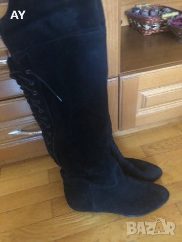 Дамски ботуши естествен велур Tamaris, снимка 7 - Дамски ботуши - 35293068