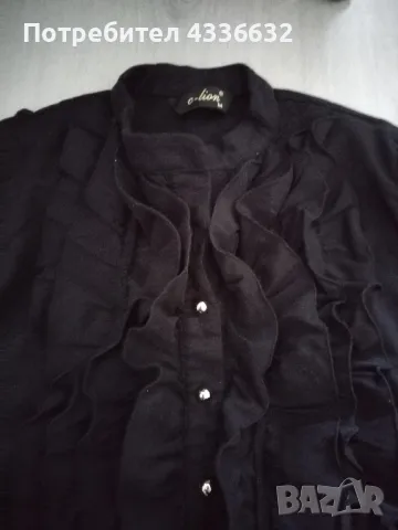 Дамска черна риза! , снимка 2 - Ризи - 49768518