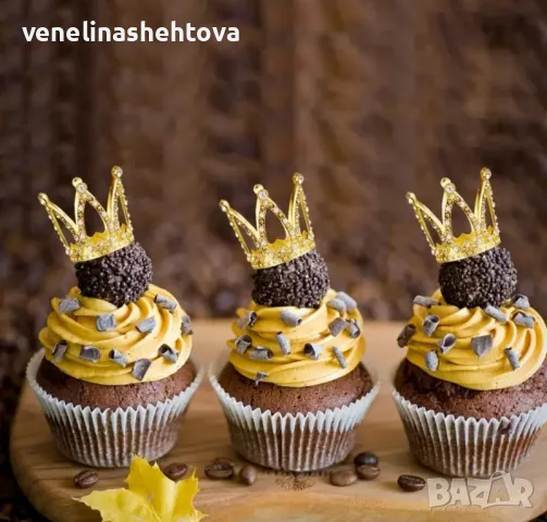 Сребриста златиста мини корона коронка тиара за декорация на торта букет златиста сребриста , снимка 4 - Други - 49247588