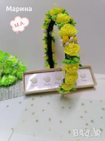 Празнична диадема с цветя, вариант 33, снимка 11 - Аксесоари за коса - 54232591