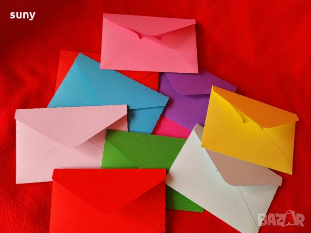 Цветен плик за писмо от картон, снимка 1 - Други - 30949032