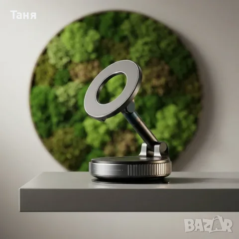 Магнитна стойка за телефон за автомобил – 360° въртене и вакуумно закрепване, снимка 2 - Аксесоари и консумативи - 55741792
