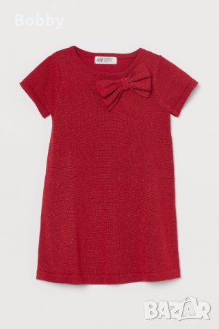 Червена блестяща рокля H&M 4-6 години, снимка 1 - Детски рокли и поли - 29075763