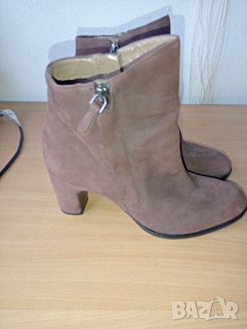 Кафеви боти Ecco естествена кожа 38, снимка 7 - Дамски боти - 38974547