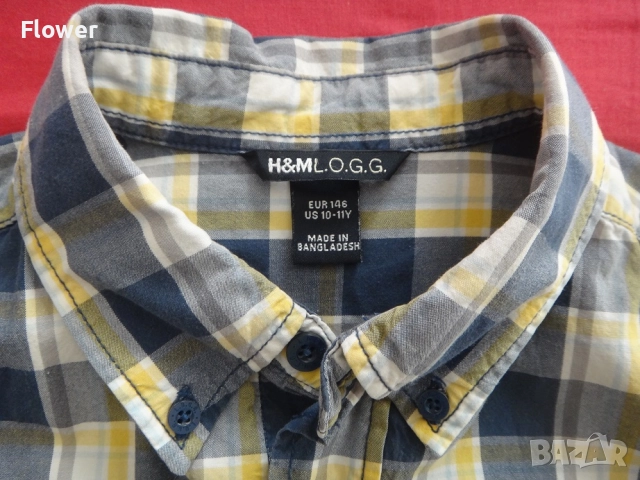 Нова детска карирана риза за момче H&M, размер 146см, за 10-11 годишно, снимка 2 - Детски ризи - 52954696