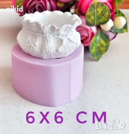 3D Плетено чувалче чувал кесийка Коледна свещ свещник силиконов молд форма калъп гипс кашпа, снимка 3 - Форми - 36795386