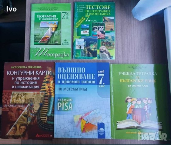 Учебници, помагала, тетрадки, атласи, контурни карти 7 клас самоподготовка