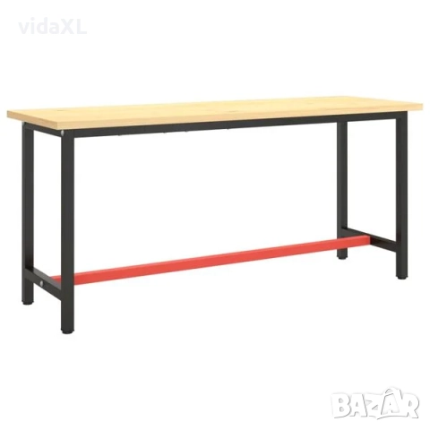 vidaXL Рамка за работна маса матово черно и червено 170x50x79 см метал(SKU:151452), снимка 2 - Други - 52920413