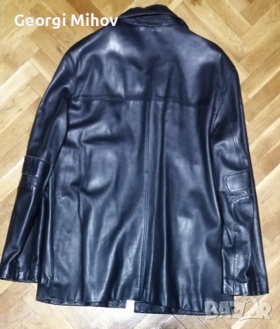 Мъжко черно кожено яке/сако от агнешка кожа - размер L, снимка 2 - Якета - 39021842